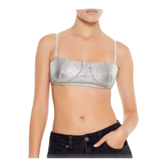 Forever 21 Tops - Forever 21 Cropped metallic cami